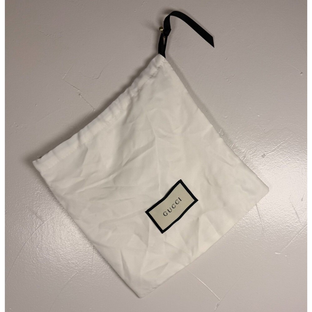 Gucci White Duster Bag Polyester 9.5" x 9.5"
